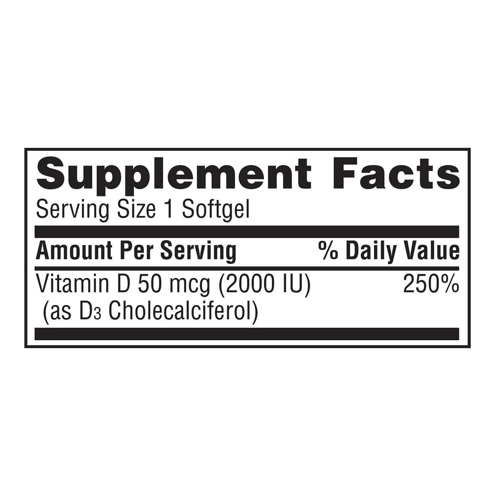 Gluten-free Vitamin D3 softgel capsules