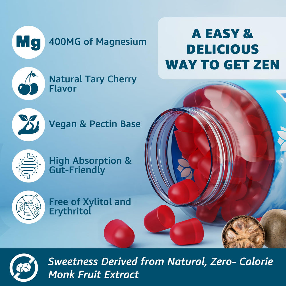 Gluten-free, third-party tested magnesium gummies label