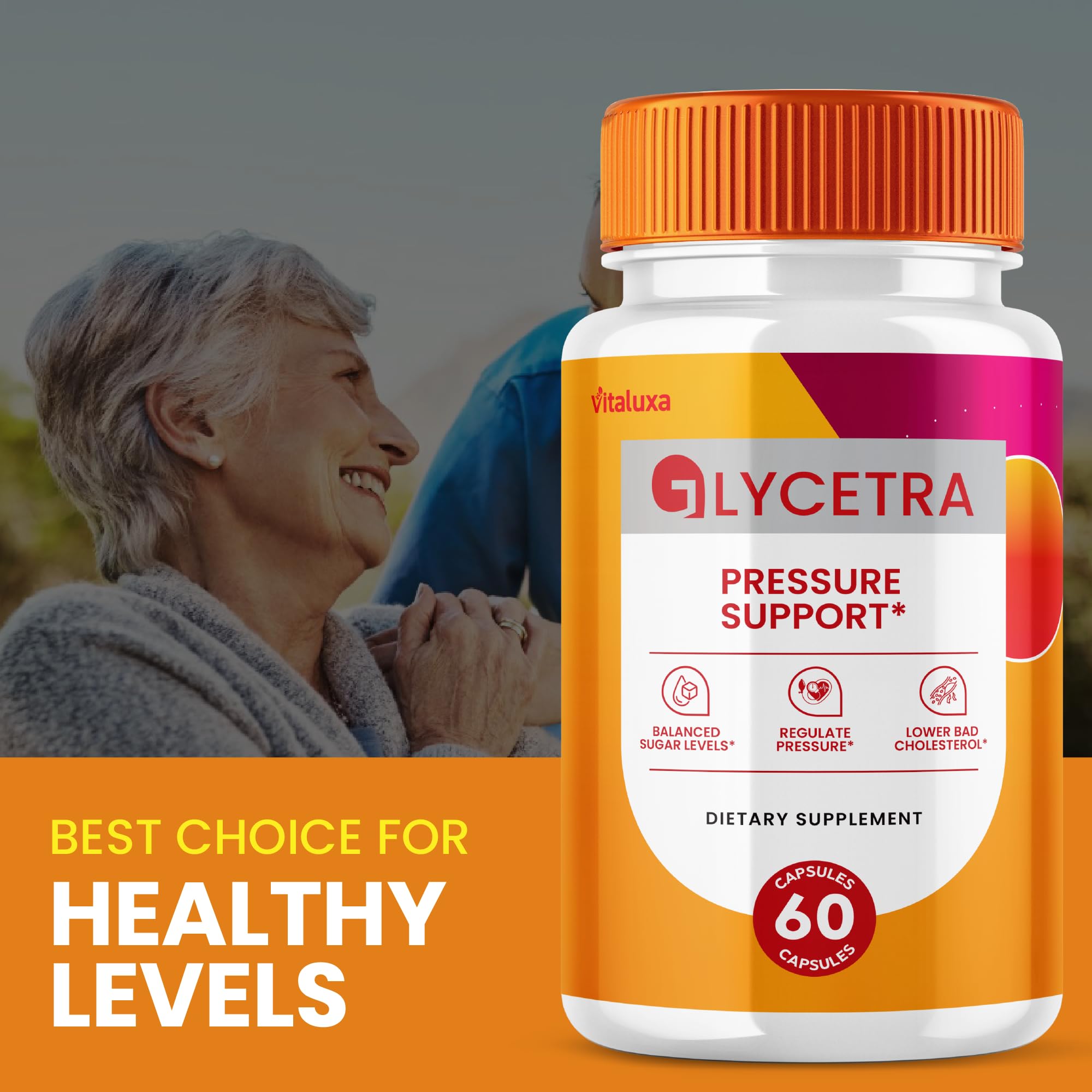 Glycetra bottle next to a glass of water for daily use