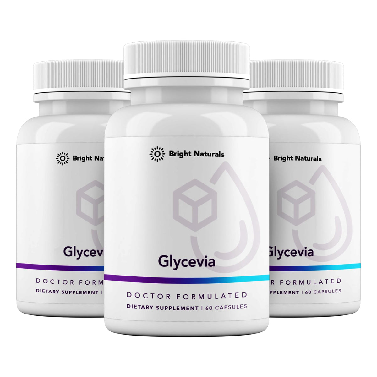 Product front view of Bright Naturals Glycevia bottle