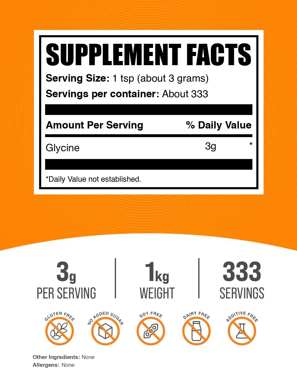 Glycine powder 3g serving size