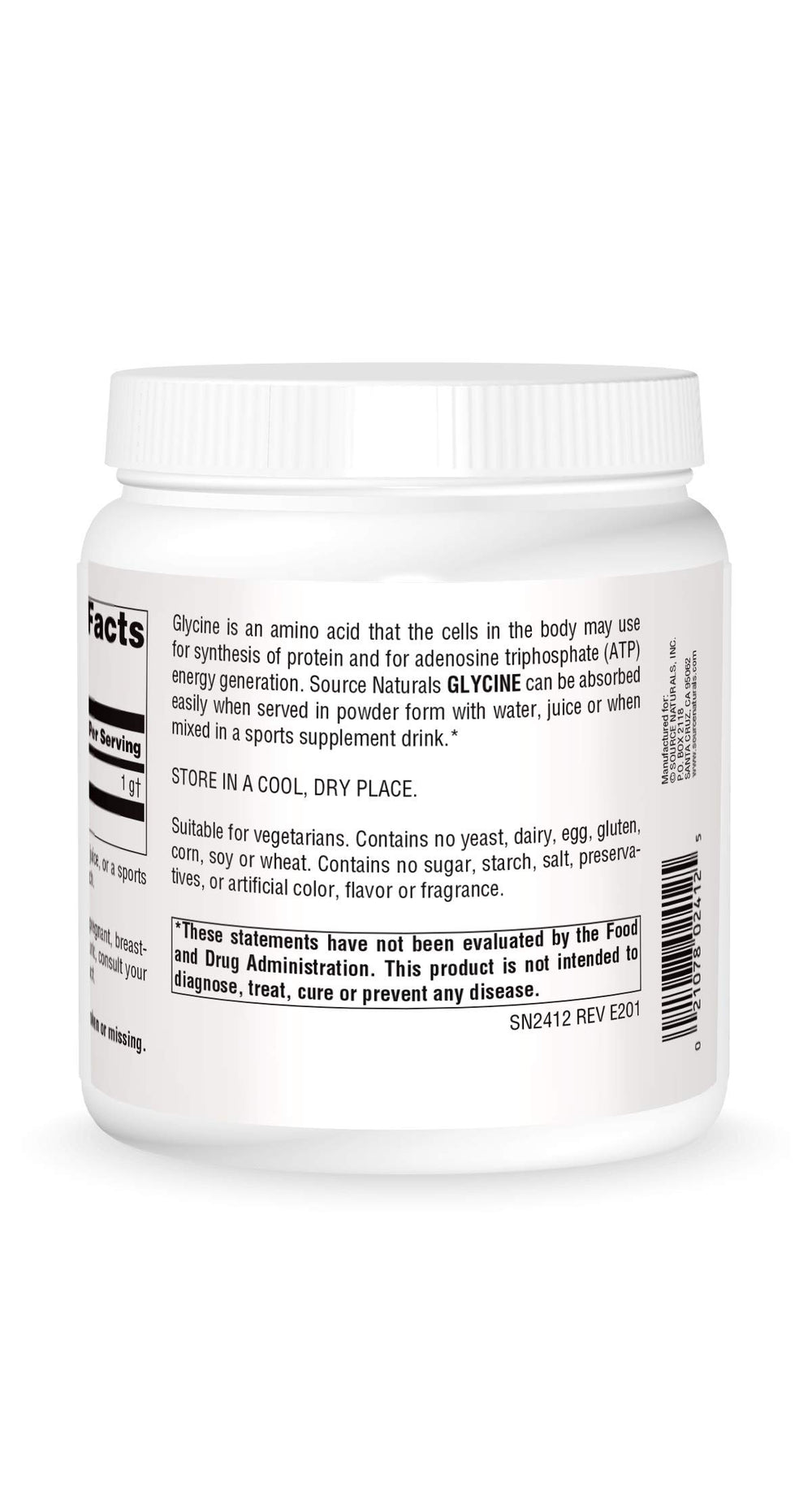 Glycine powder dissolving in water for easy absorption