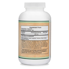 Close-up of glycine powder supplement label