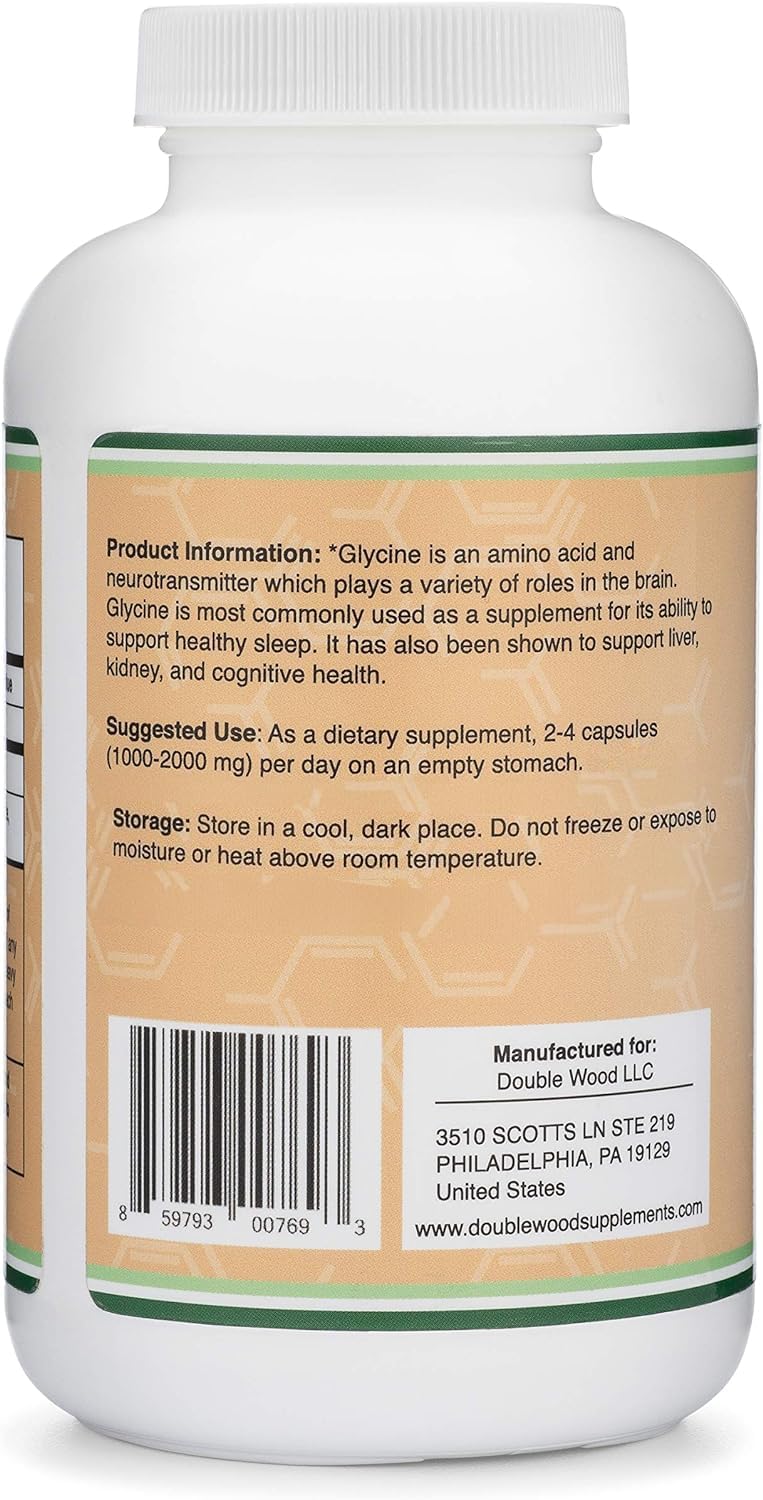Third-party testing seal on glycine supplement