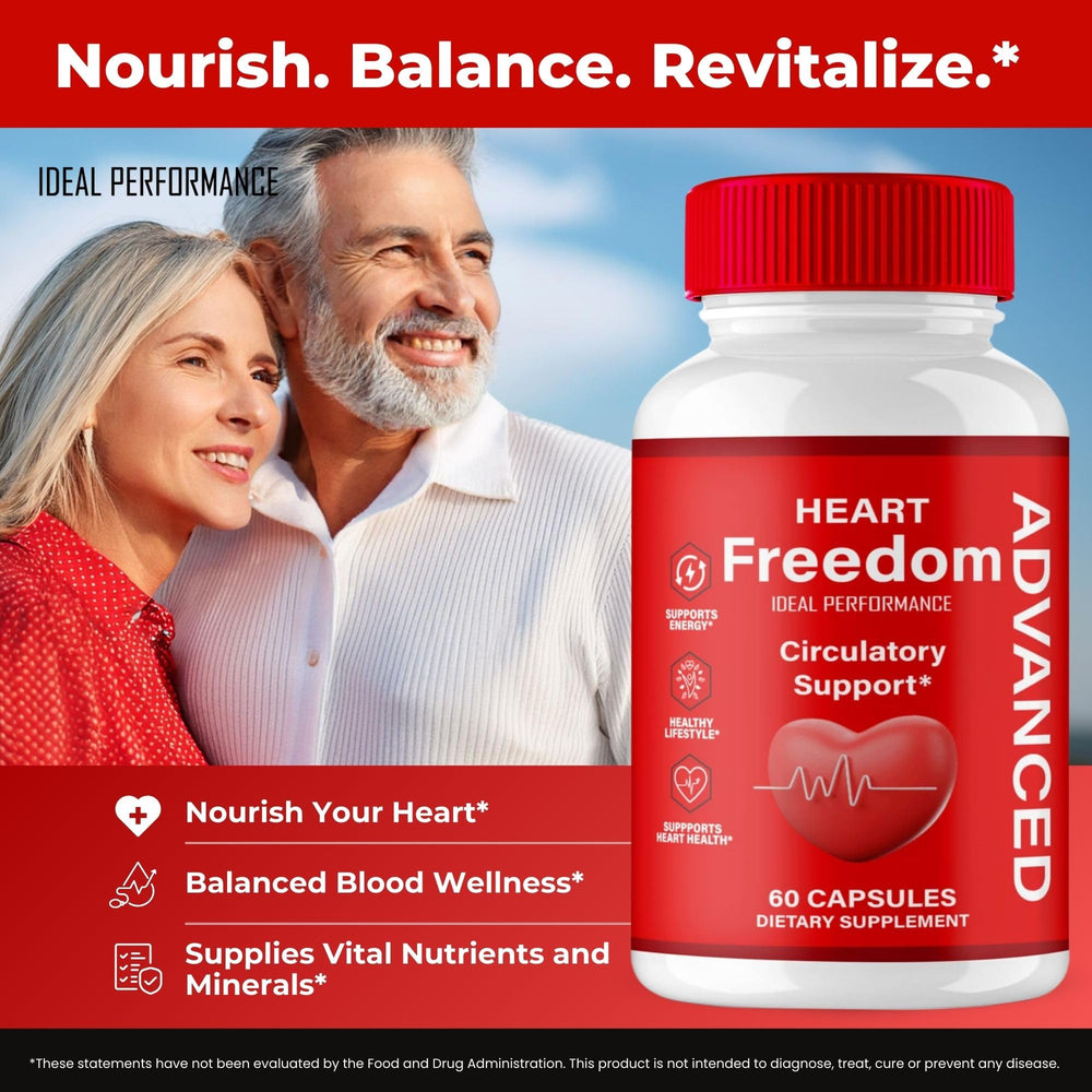 Heart Freedom Capsules all natural Glyco Optimizer ingredients label illustration
