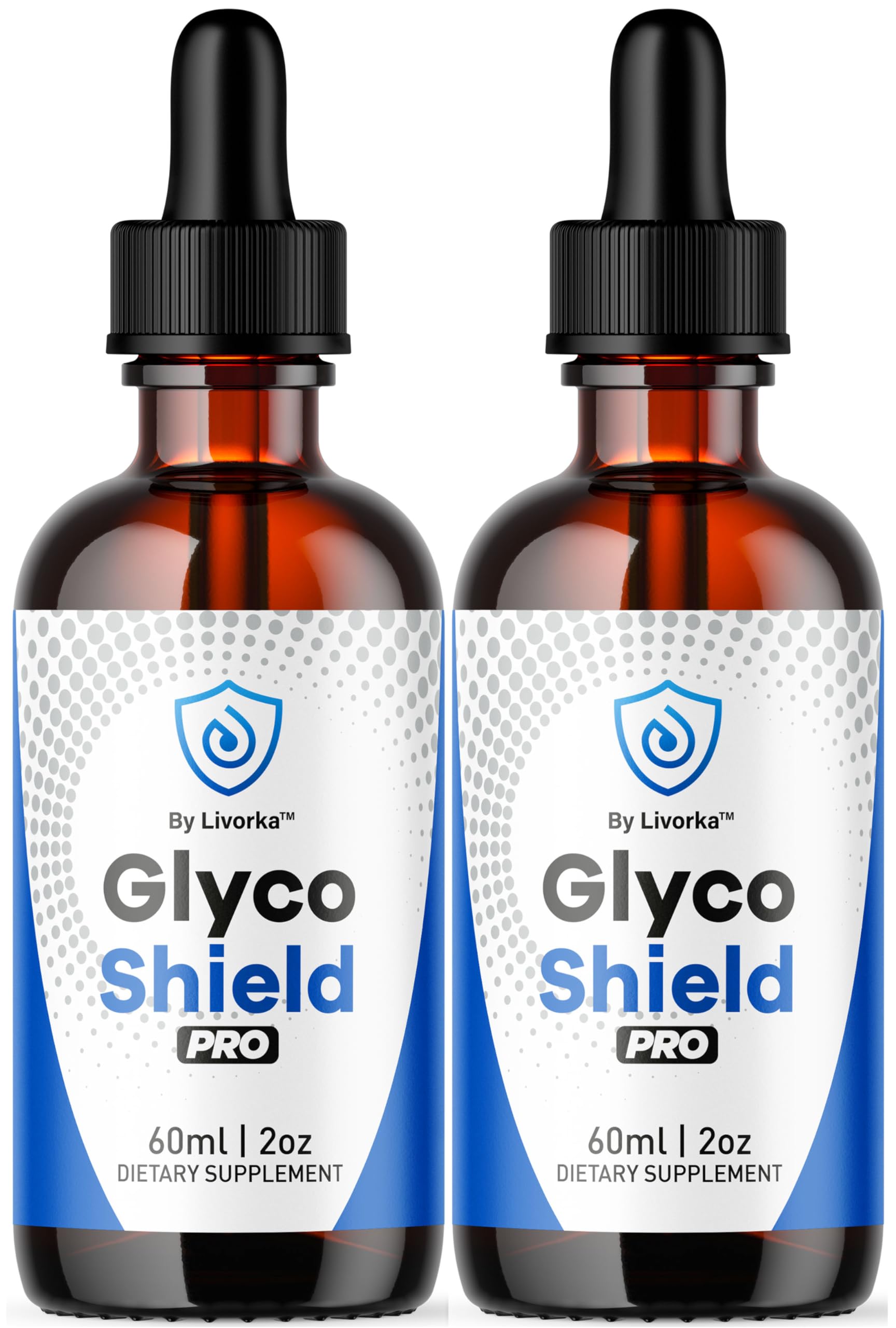 Front view of Glyco Shield Drops two-pack bottle