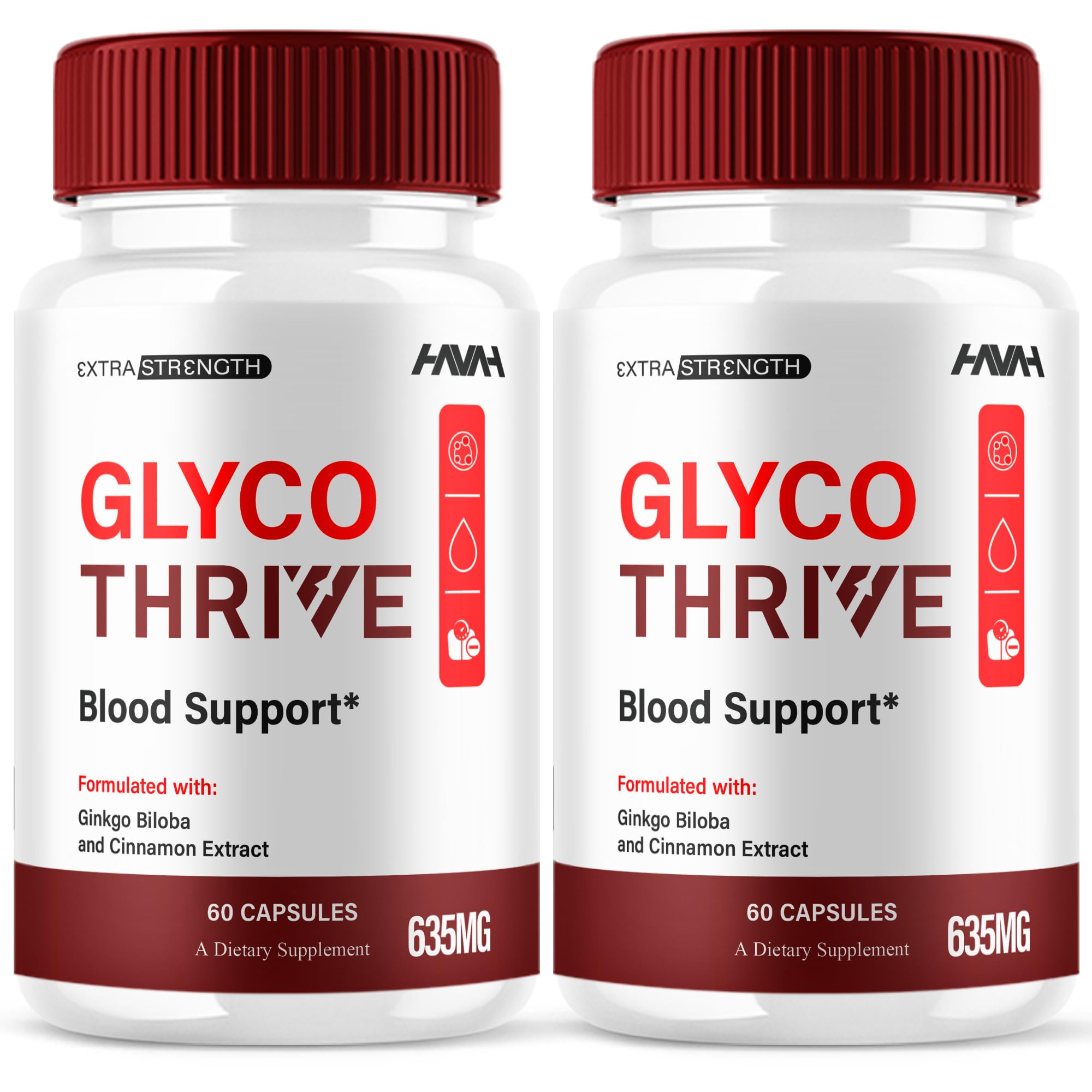 Glyco Thrive Blood Support 2-Pack bottle and capsules