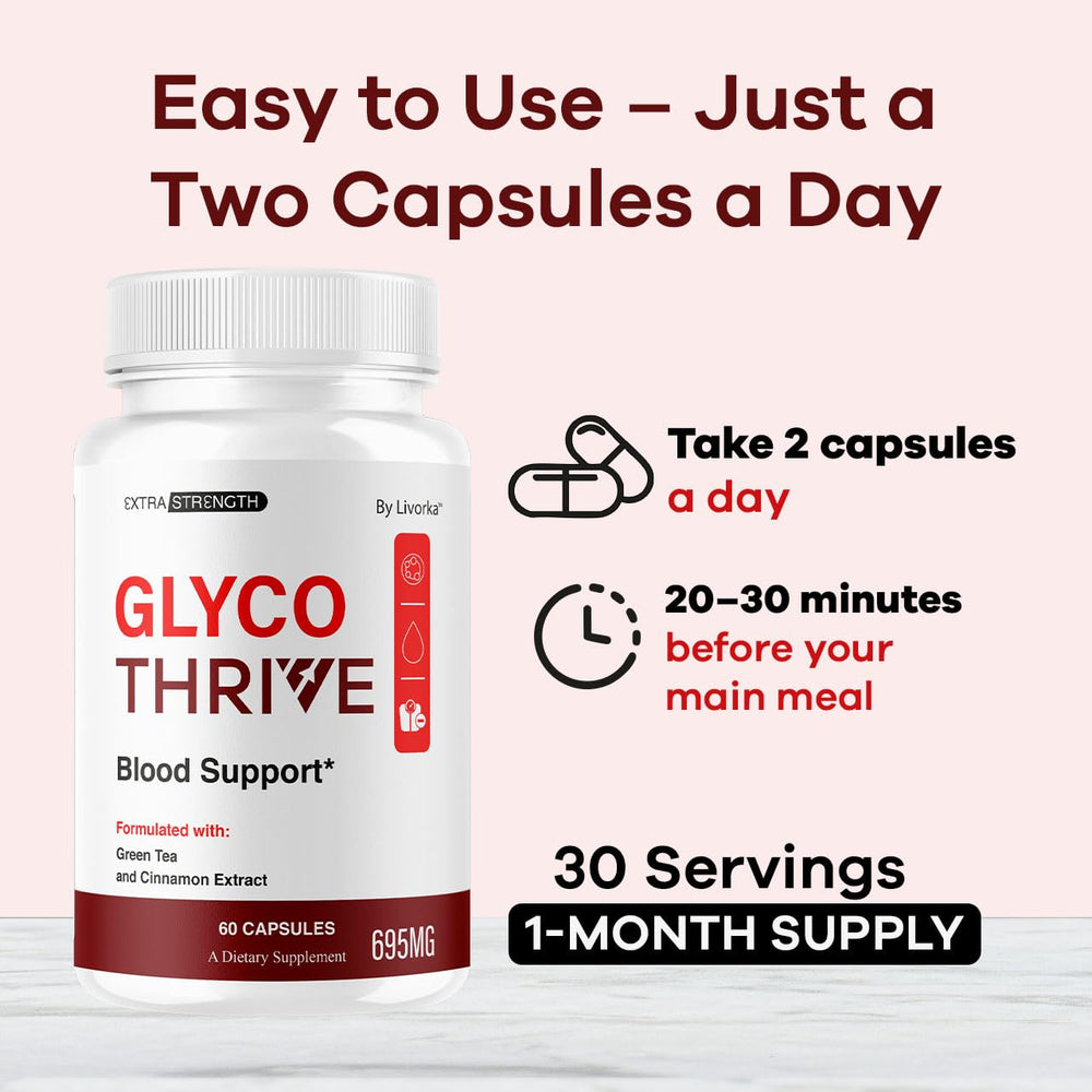 Glyco Thrive capsules poured from bottle