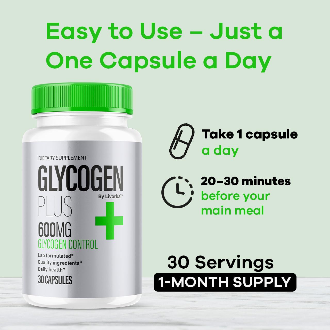 Glycogen Plus blood support icon on label