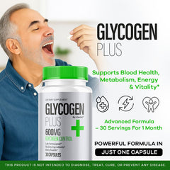 600mg Glycogen Plus capsules bottle close-up