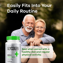 Glycogen Plus bottle with ingredients