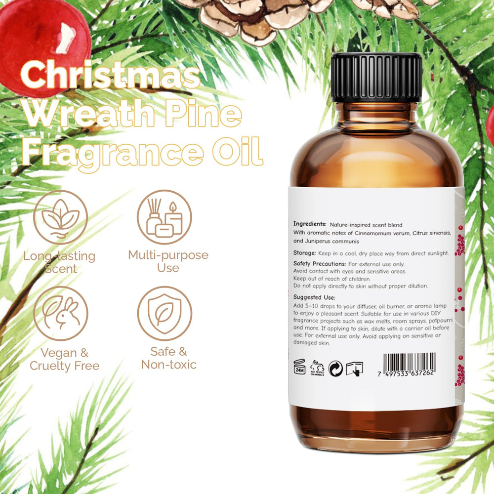 GM Gumili Christmas Wreath Pine Fragrance Oil 2oz packaging box