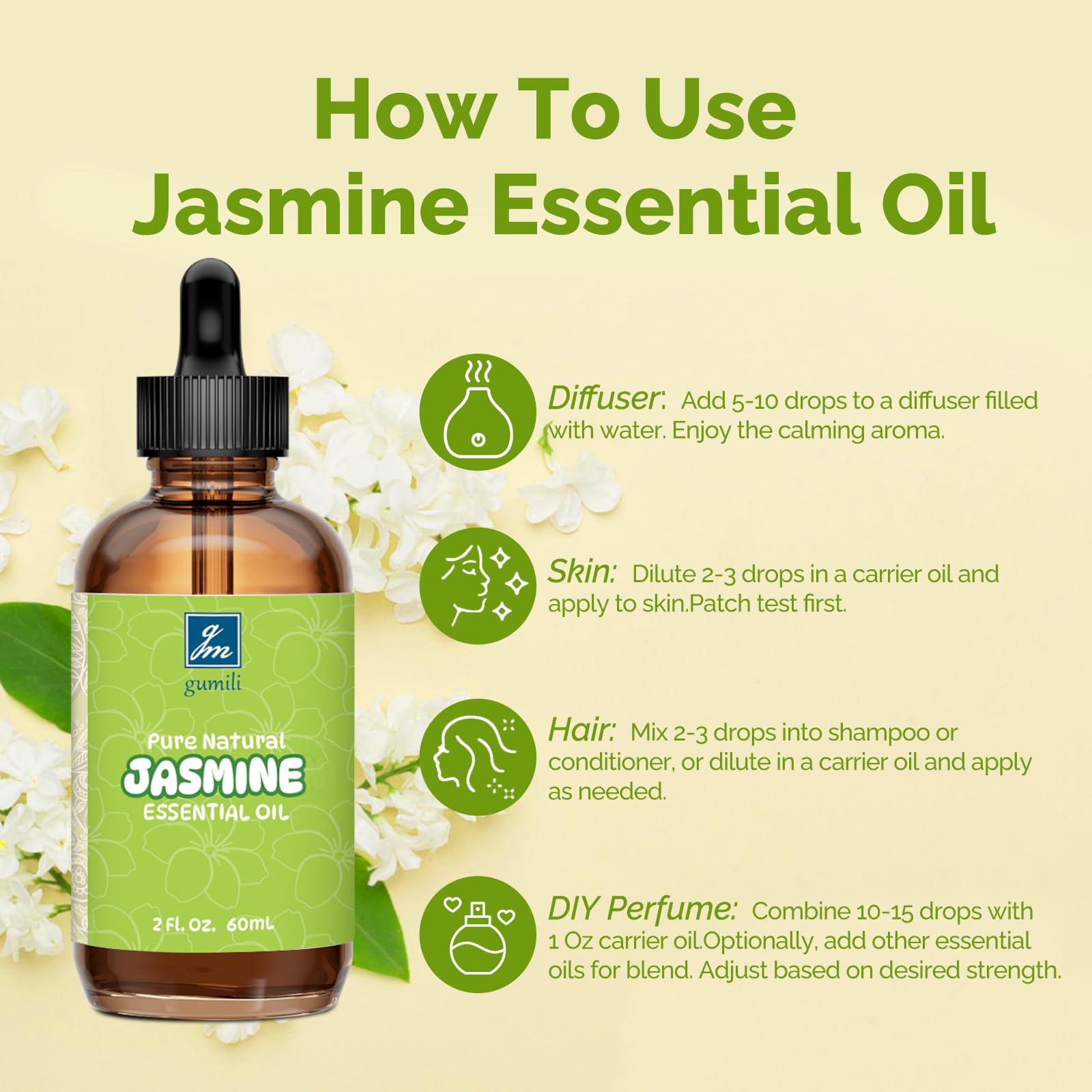 Jasmine essential oil packaging