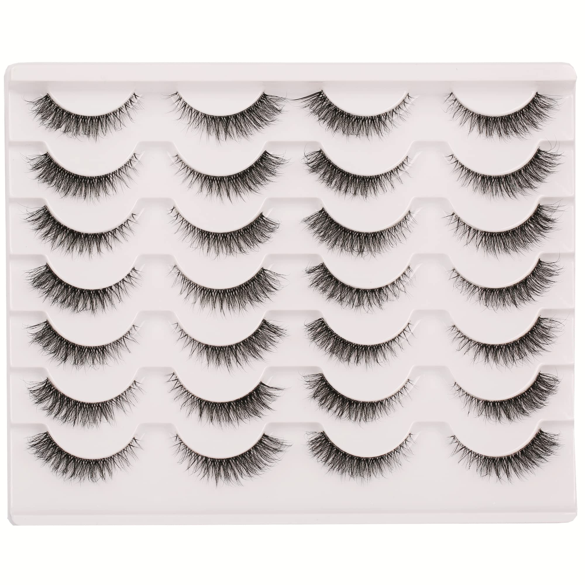 Gmagictobo false eyelashes with natural short length and clear band for comfortable, everyday wear