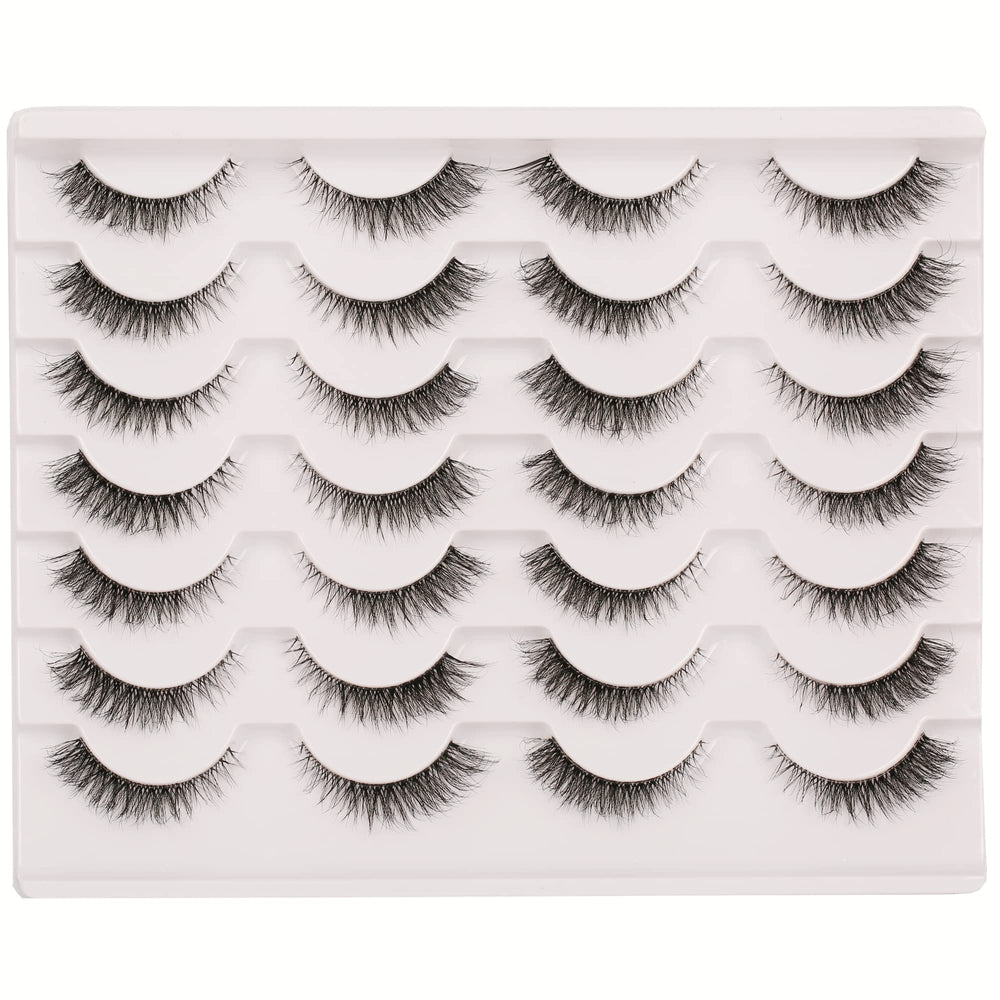 Gmagictobo false eyelashes with natural short length and clear band for comfortable, everyday wear