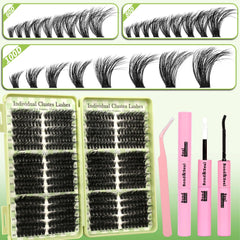 Gmagictobo Lash Clusters Kit offers 60D-100D densities for fluffy, natural-looking volume.