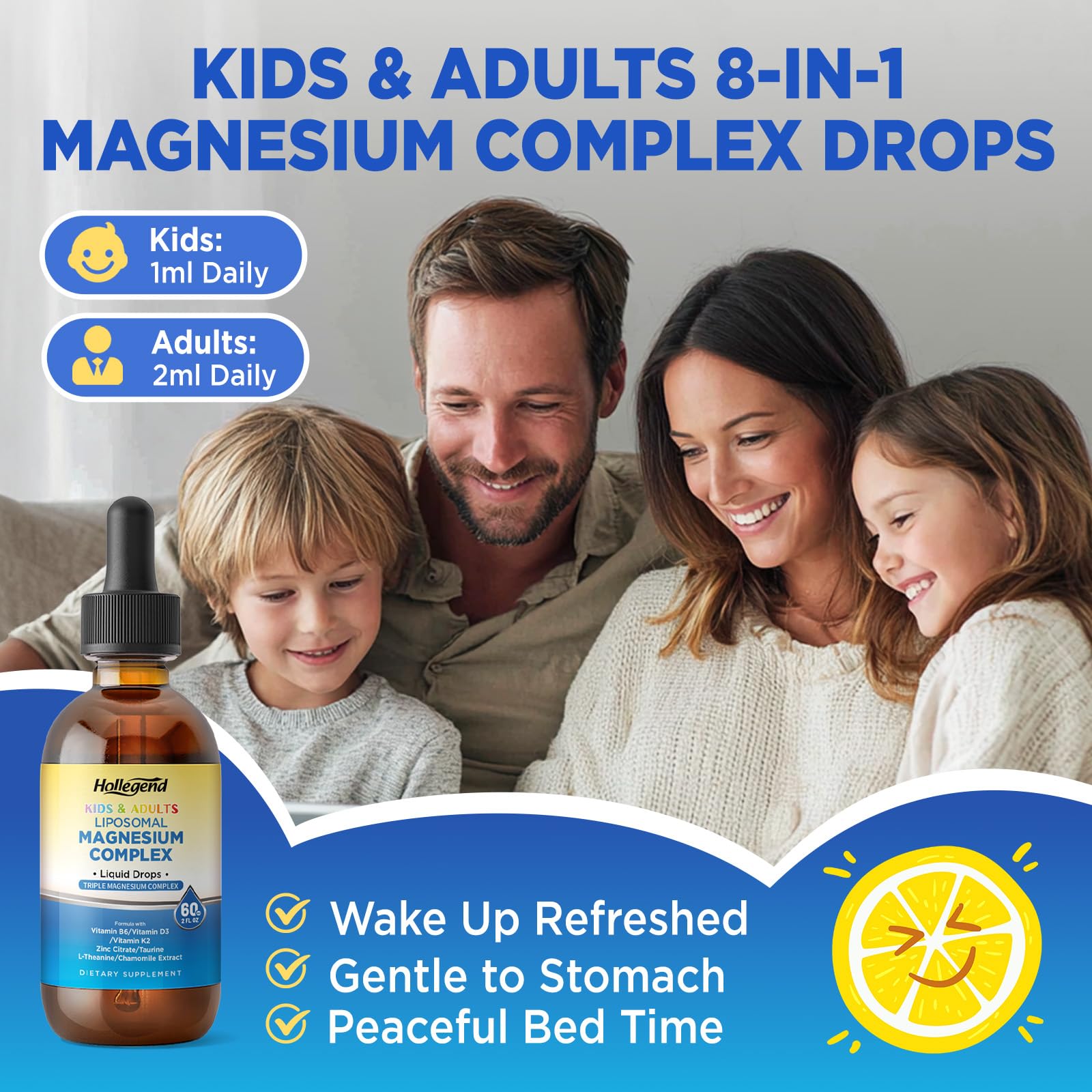 GMP-certified magnesium glycinate-citrate-malate drops