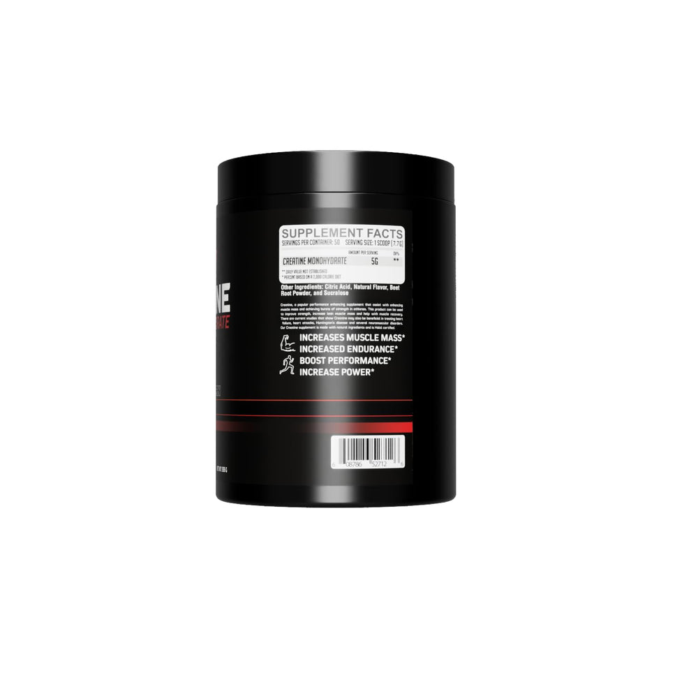 GMU SPORT Creatine Monohydrate Powder Fruit Punch bottle label
