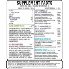Illustration of 42 superfoods, probiotics, and antioxidants