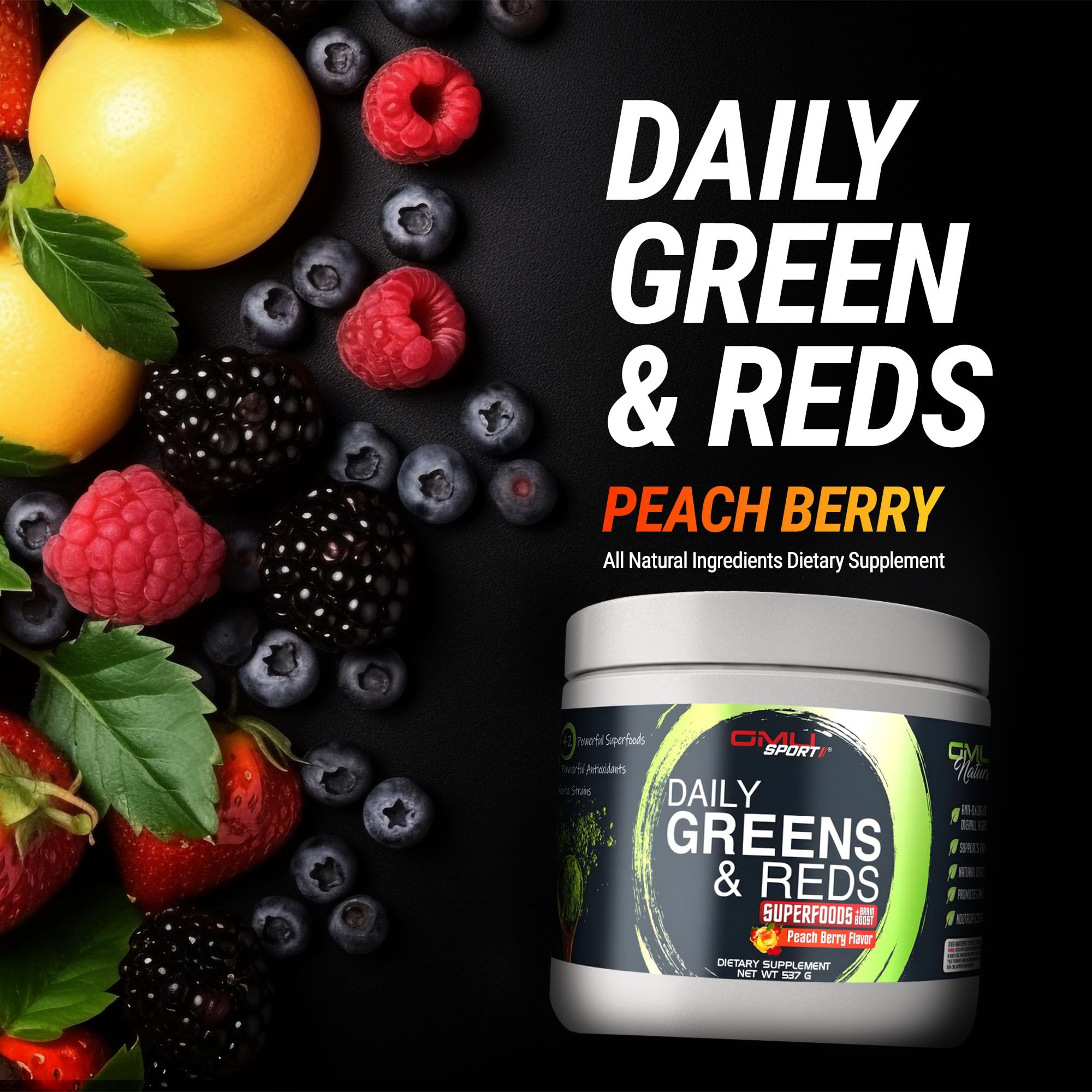 Close-up of probiotic blend in GMU SPORT Greens & Reds powder