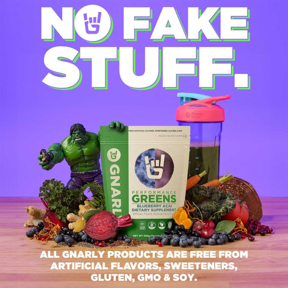 11.64 oz container of Gnarly Nutrition Greens Superfood Powder