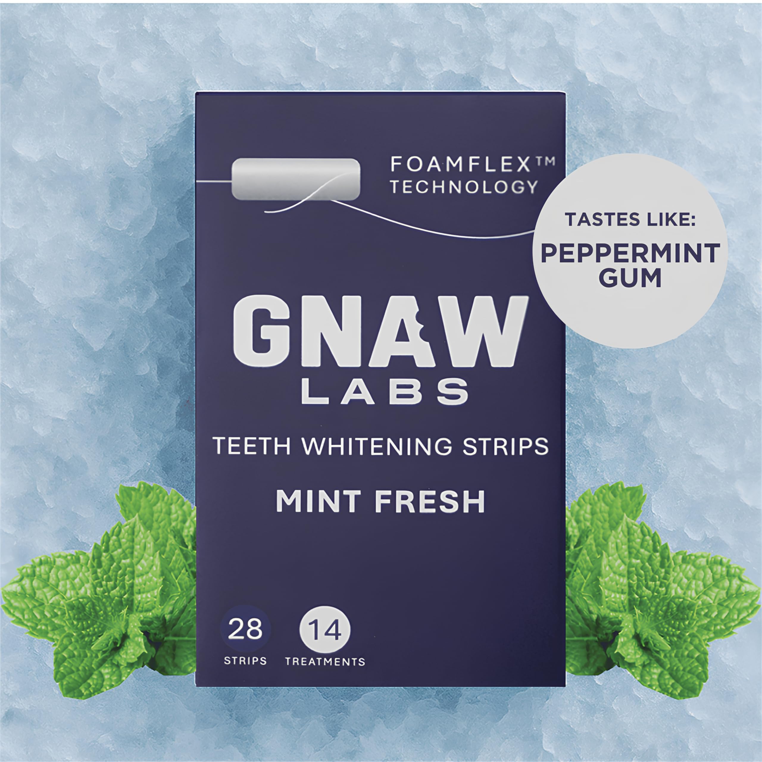 FoamFlex technology whitening strips expanding to fit teeth
