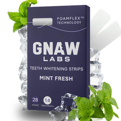 GNAW LABS mint fresh teeth whitening strips for men — hero shot