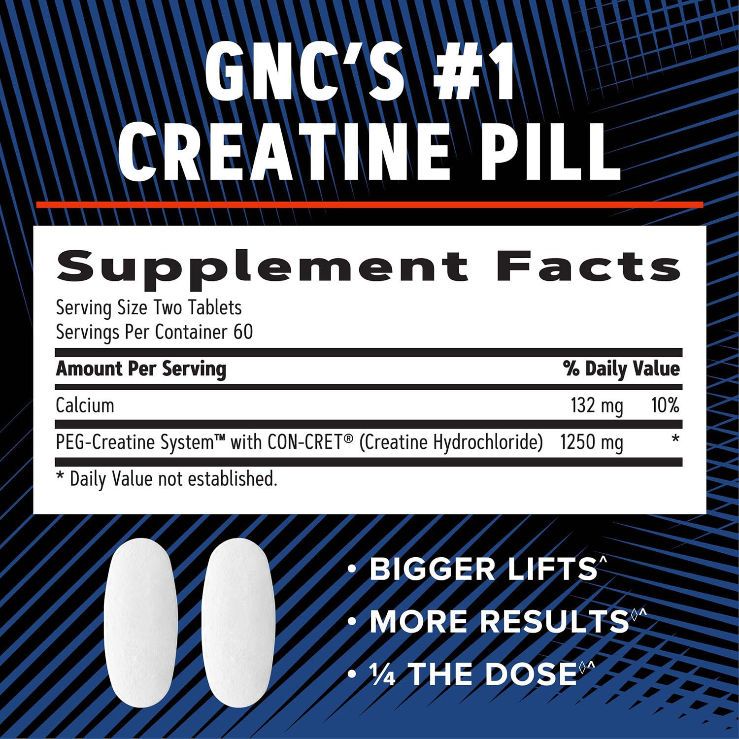 GNC AMP Creatine HCl 189 gluten-free symbol indicating diet compatibility