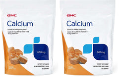 Front view of GNC Calcium 600mg caramel soft chews pack 2