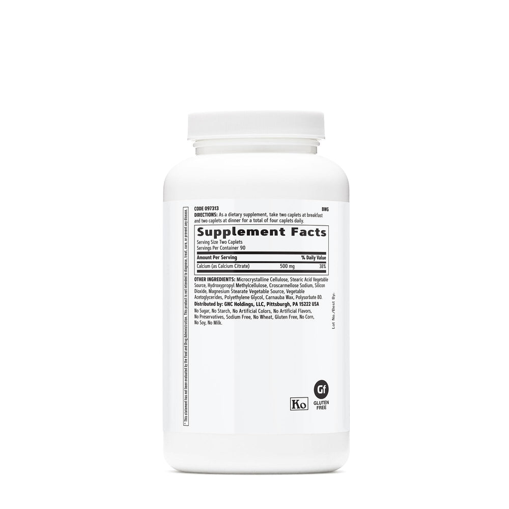 Close-up of GNC Calcium Citrate 1000mg bottle label