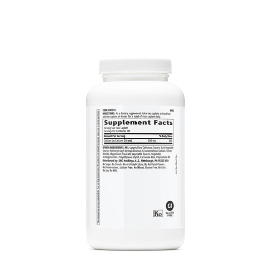 Close-up of GNC Calcium Citrate 1000mg bottle label