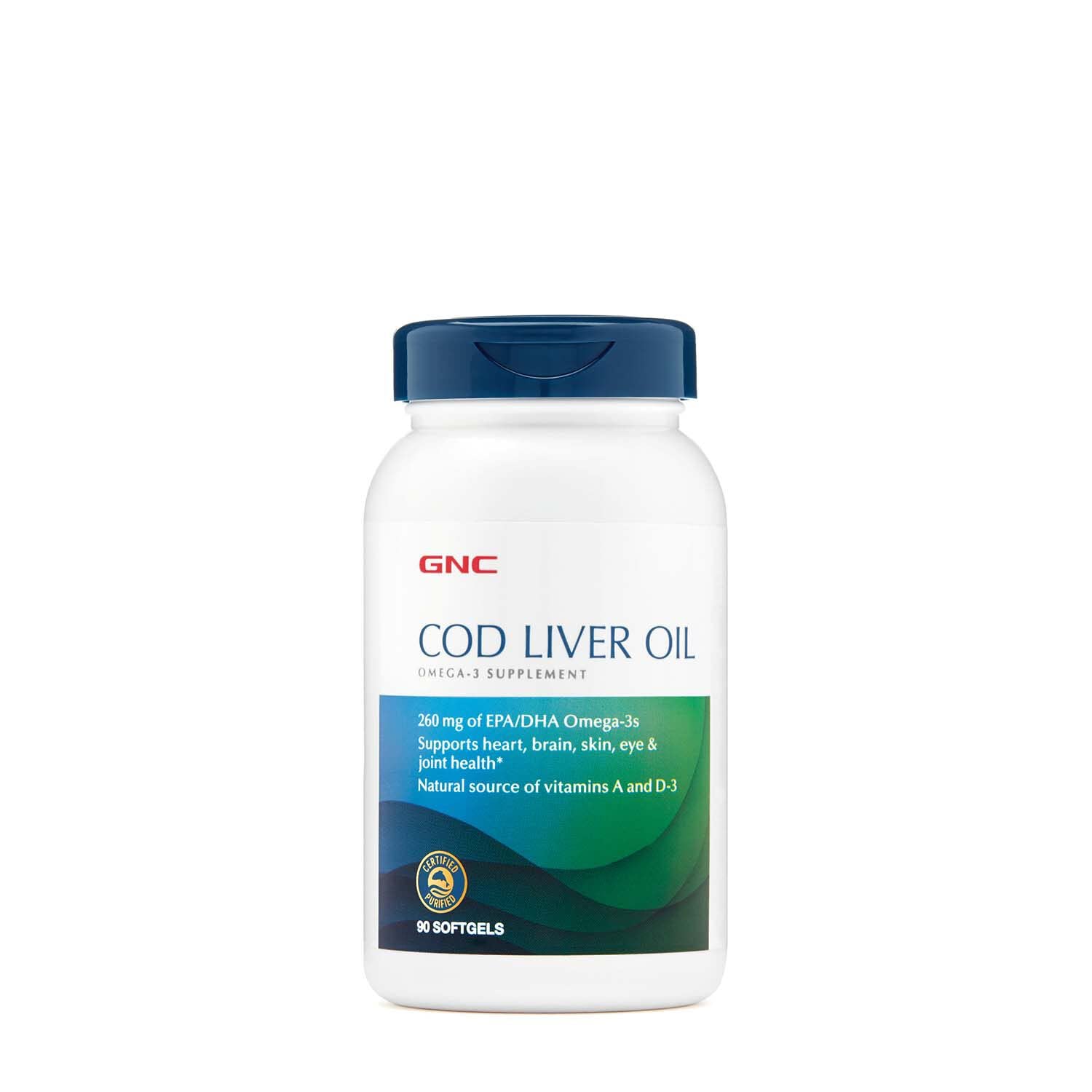 GNC Cod Liver Oil 90 Softgels packaging