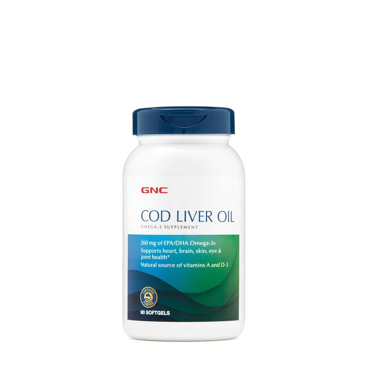 GNC Cod Liver Oil 90 Softgels packaging