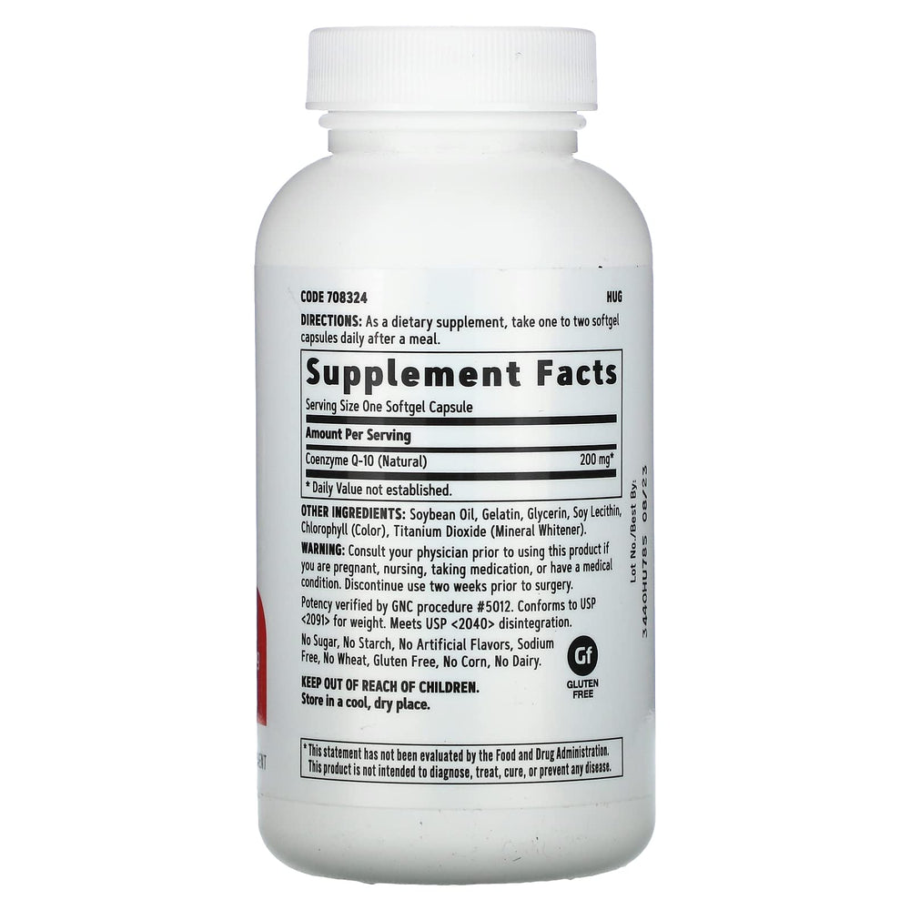 Close-up of CoQ10 softgels for cardiovascular health, 60-day supply