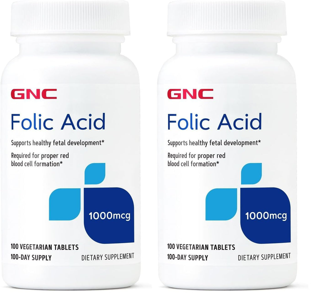 GNC Folic Acid 1000mcg bottle front view