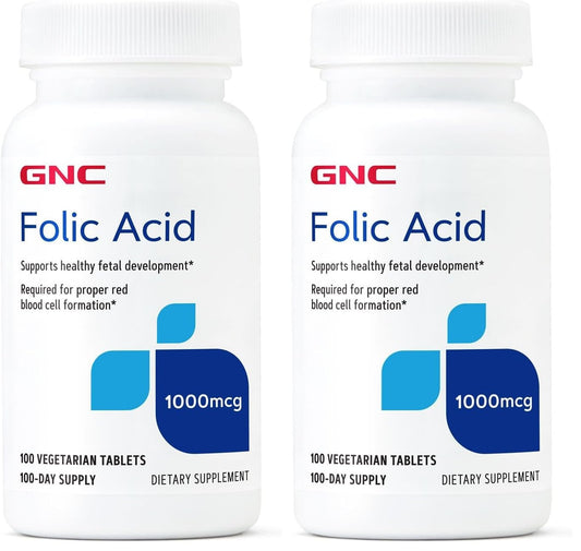 GNC Folic Acid 1000mcg bottle front view