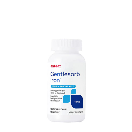 GNC Gentlesorb Iron 18mg 2-pack front view with packaging