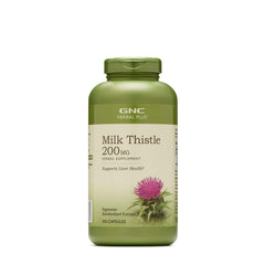 GNC Herbal Plus Milk Thistle bottle front shows high potency liver support.
