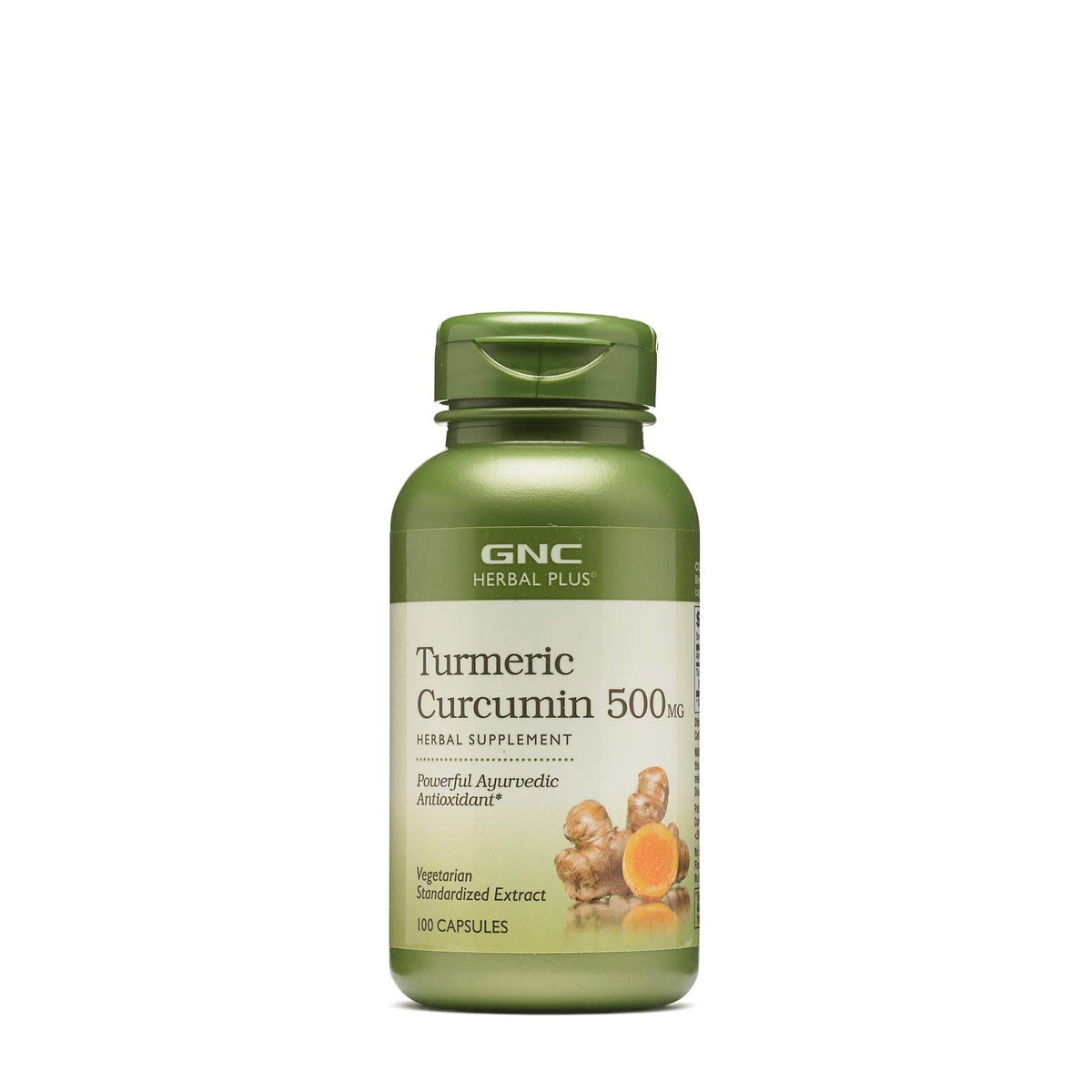 GNC Herbal Plus Turmeric Curcumin 500mg bottle with 100 capsules