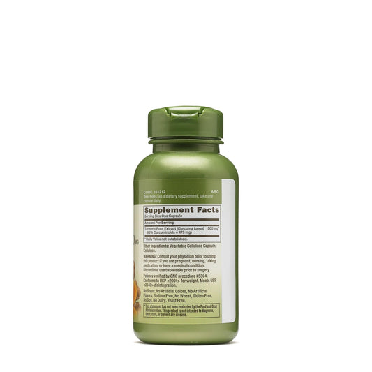 Turmeric Curcumin 500mg capsules close-up