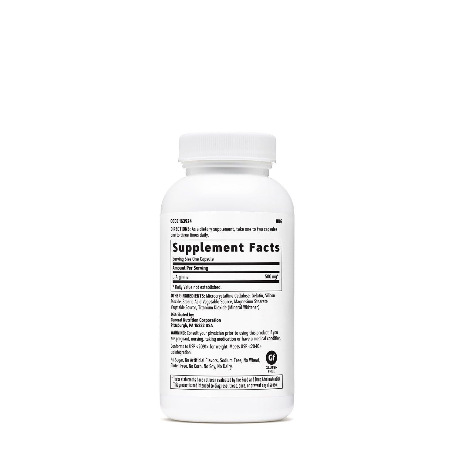 Close-up of L Arginine 500mg capsules