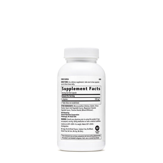 Close-up of L Arginine 500mg capsules