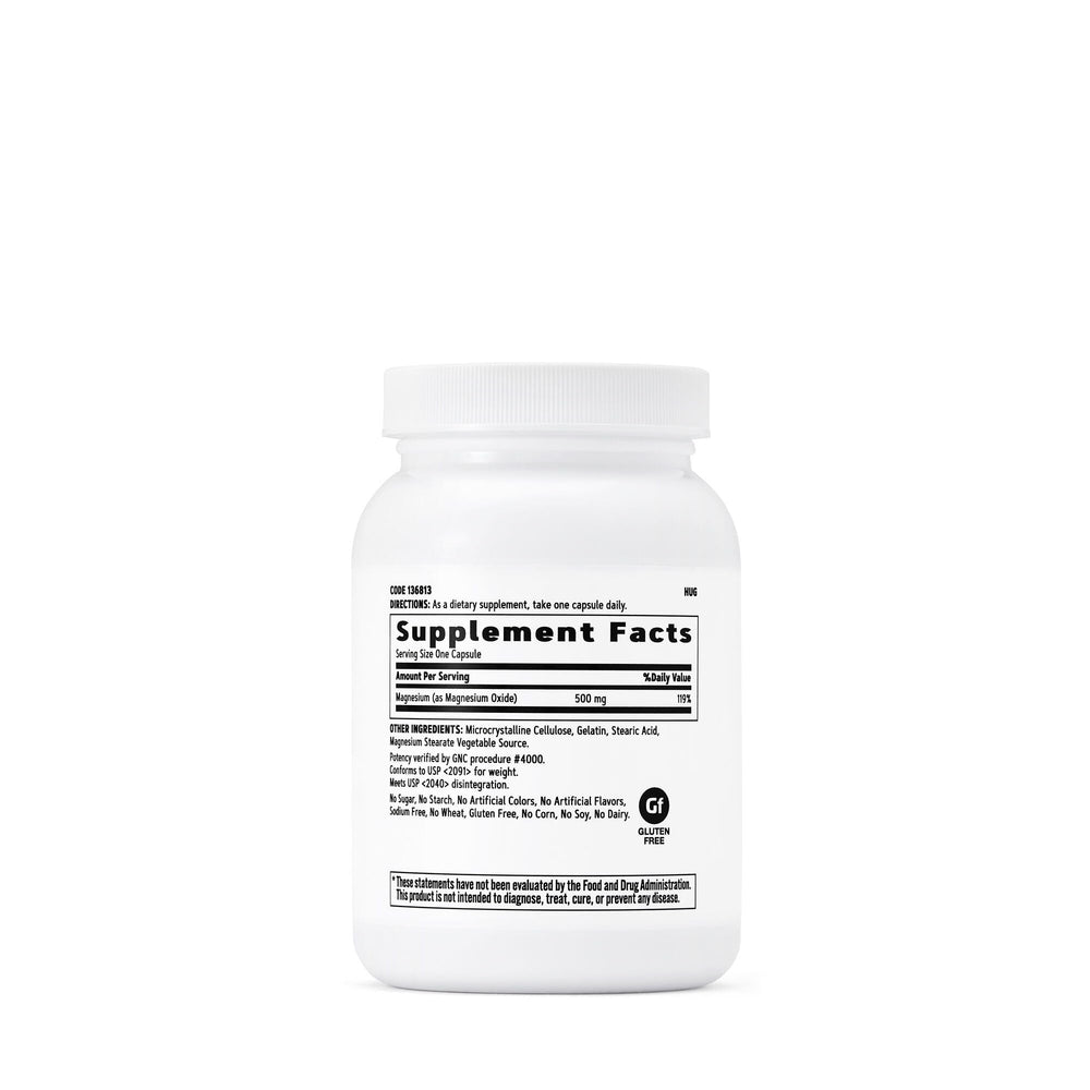 GNC Magnesium 500mg Pack of 2 – back view with supplement facts