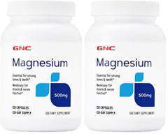 GNC Magnesium 500mg 120 capsules Pack of 2 – front view
