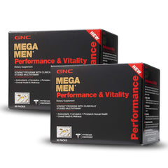GNC Mega Men Performance Vitality Vitapak 30 Packs - nine pills per pack