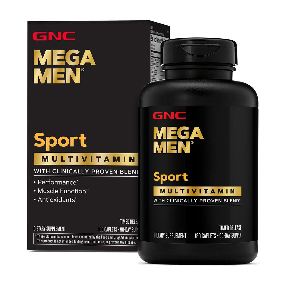 GNC Mega Men Sport bottle front view designed for active men and daily use