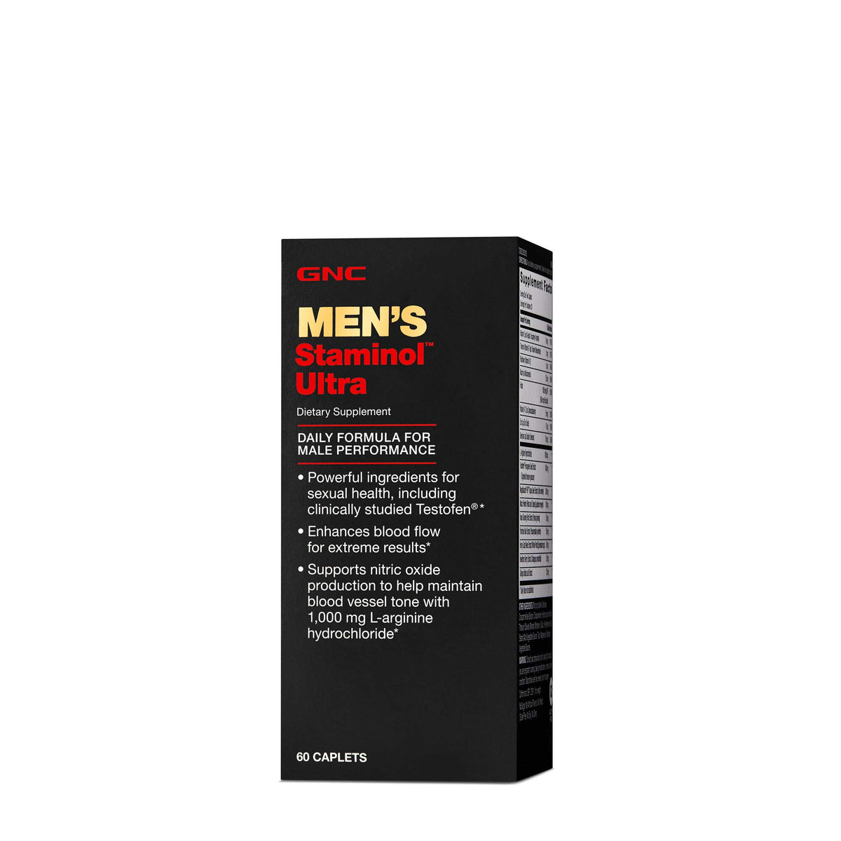 Front view of GNC Men's Staminol Ultra bottle