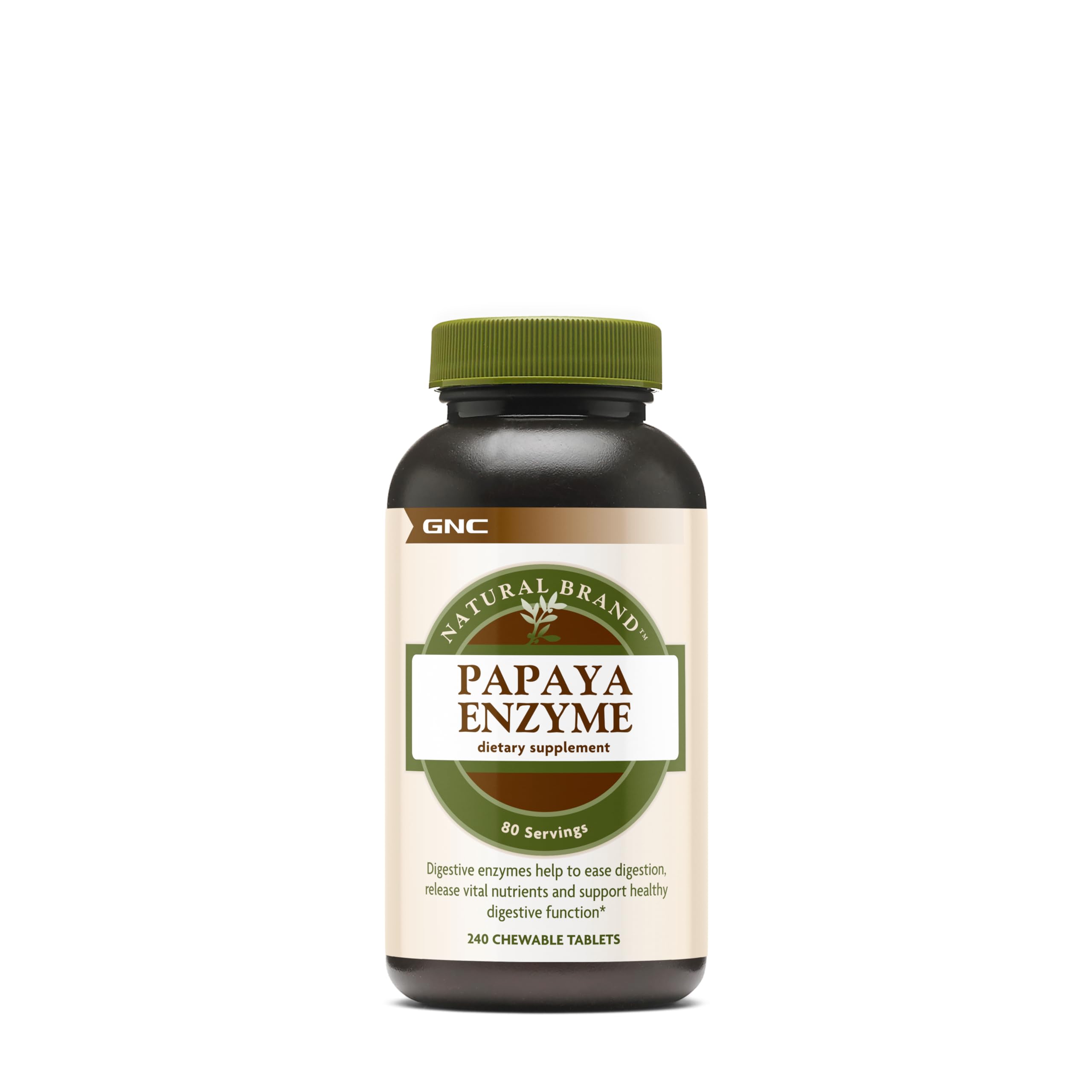 GNC Papaya Enzymes 240 Tablets - front view