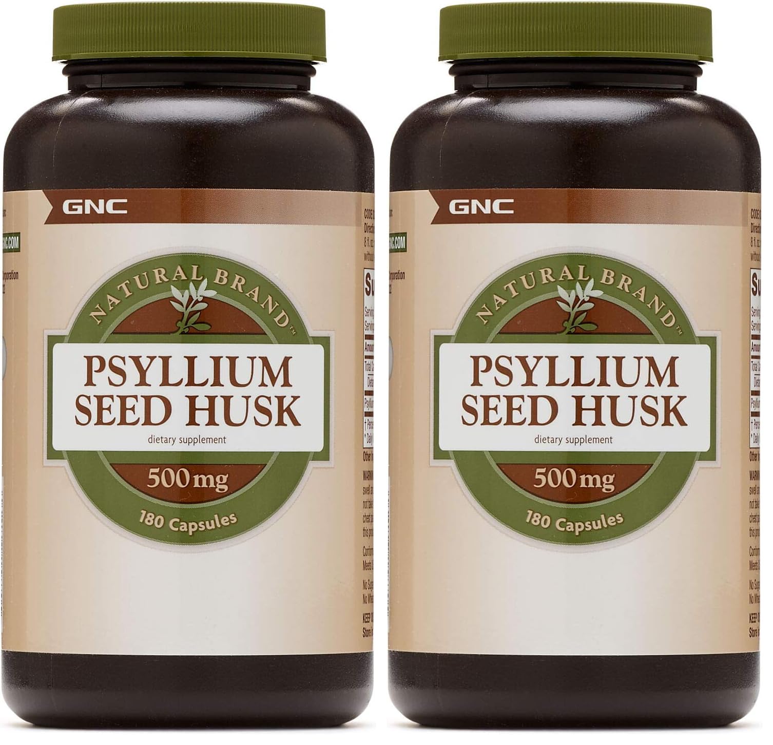 GNC Natural Brand Psyllium Seed Husk 500mg bottle label