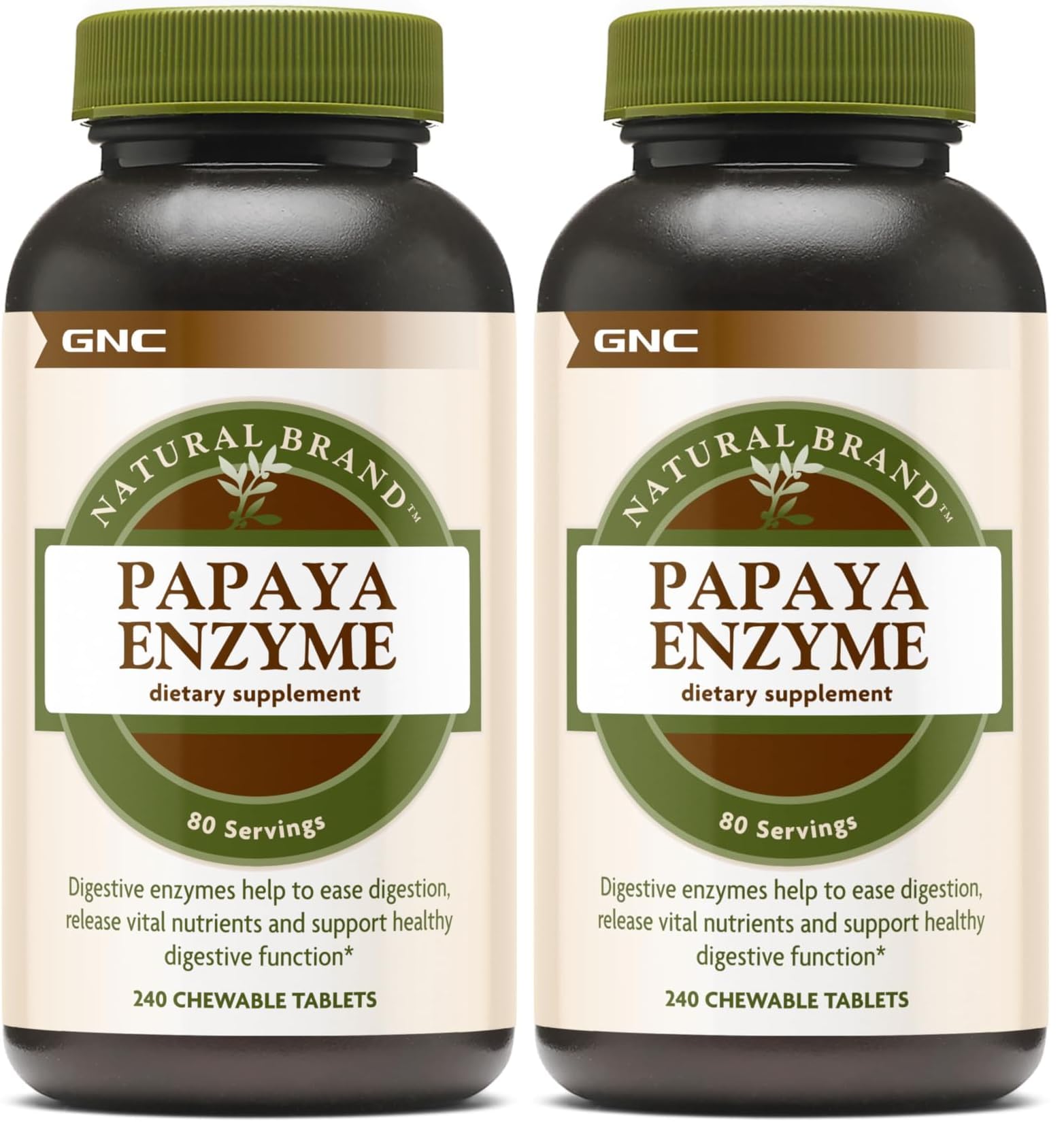 GNC Natural Brand Papaya Enzyme bottle front view